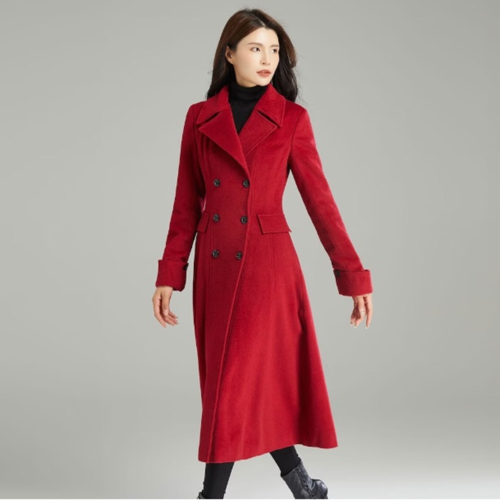 Big Collar Princess Coat, Wool Cashmere Coat, Winter Trench Coat